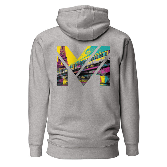 Hoodie FORWARD ONLY gris chiné visuel coloré dos et logo noir face Mindset Ambition