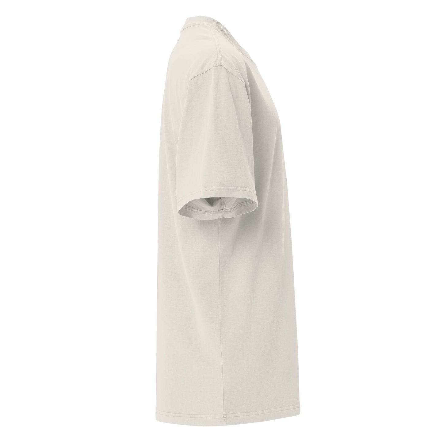 T-shirt oversize homme Raw Mindset Ambition, beige clair, vue latérale droite, style épuré et intemporel, manches amples et tombantes – Mindset Ambition