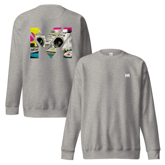 Sweat OLD SCHOOL GRIND gris chiné logo blanc face et visuel coloré dos Mindset Ambition
