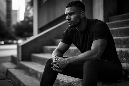 Homme seul en réflexion profonde, symbole de l’auto-responsabilité et de la prise de contrôle de sa trajectoire personnelle