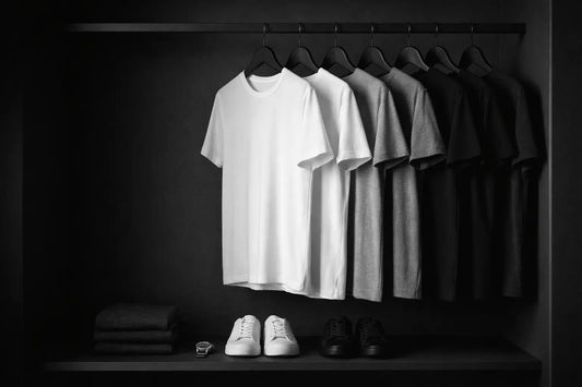 Illustration représentant une garde-robe minimaliste favorisant la performance et la clarté mentale.