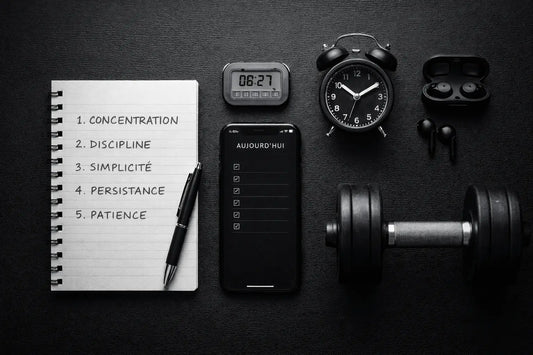 Illustration représentant la discipline quotidienne et les habitudes simples pour rester concentré sur ses objectifs.