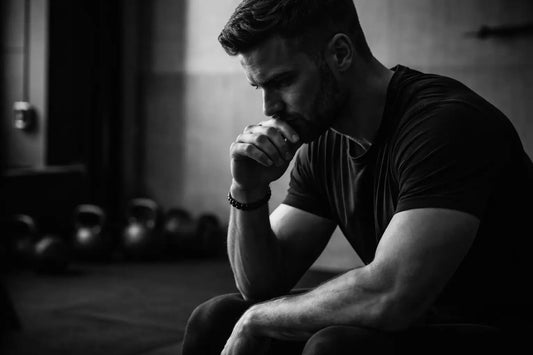 Homme concentré et introspectif, représentant la capacité à dire non pour protéger son focus et sa direction