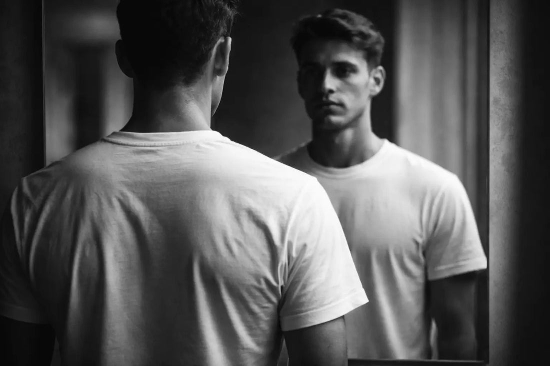 Illustration montrant l’impact d’un t-shirt à message sur l’état d’esprit et la motivation quotidienne.