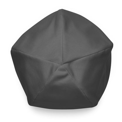Vue du dessus du bonnet Flow gris avec logo noir, coupe ajustée et finition douce – Collection Détail & Élégance Mindset Ambition.