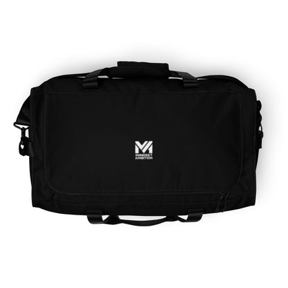 Sac de sport Bold Move Mindset Ambition noir vu du dessus, logo blanc centré, poignées renforcées et finitions premium – Mindset Ambition