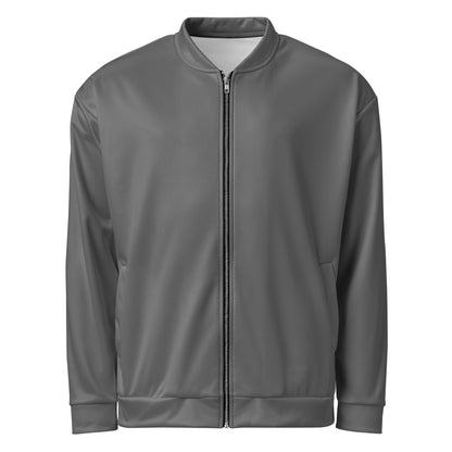 Veste de sport Momentum Mindset Ambition, grise, vue de face avec fermeture éclair noire.