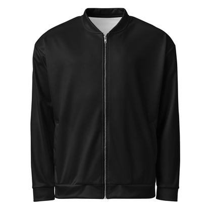 Veste de sport Momentum Mindset Ambition, noire, vue de face avec fermeture éclair argentée.