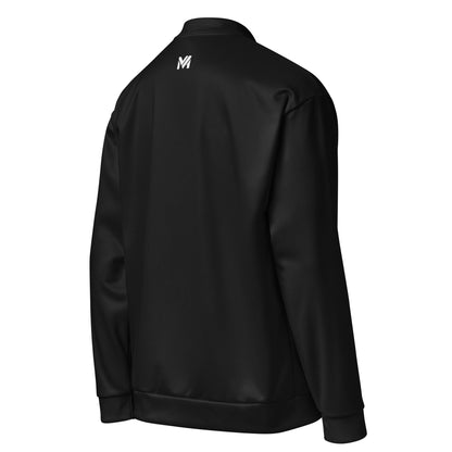 Veste de sport Momentum Mindset Ambition, noire, vue de dos de 3/4 droite avec logo blanc centré en haut du dos sous le col.