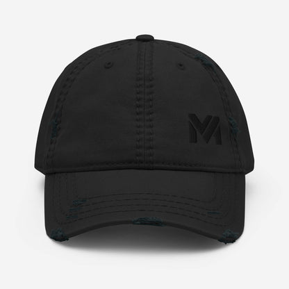 Casquette “Bold Edge” Mindset Ambition couleur noire, logo noir brodé à l’avant en bas à gauche, look sobre et minimaliste, collection Détail & Élégance, vue de face.