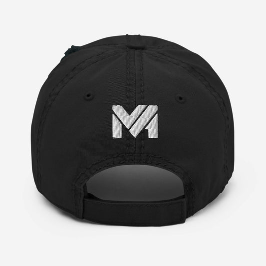 Dos de la casquette “Bold Edge” Mindset Ambition couleur noire, logo blanc brodé centré au-dessus de la sangle, design soigné et finition haut de gamme, collection Détail & Élégance.