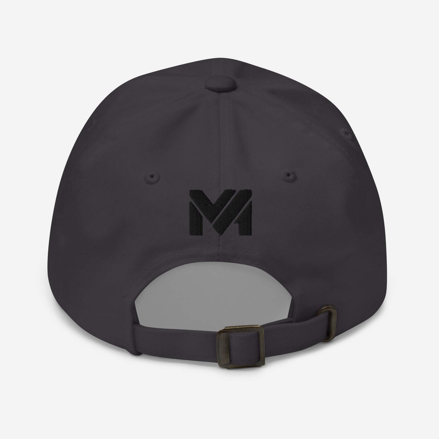 Dos de la casquette “Classic Mind” Mindset Ambition couleur noire, logo noir brodé centré au-dessus de la sangle ajustable, design discret et élégant, collection Détail & Élégance.