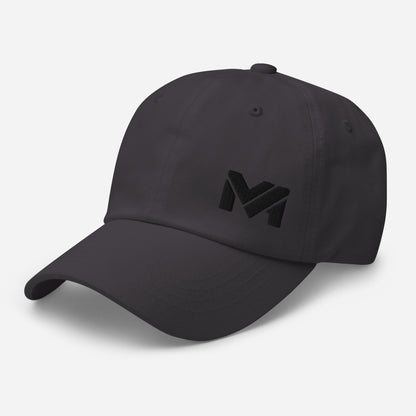 Casquette Classic Mind Mindset Ambition, noire, vue avant gauche, logo MA brodé ton sur ton, allure élégante et affirmée – Mindset Ambition