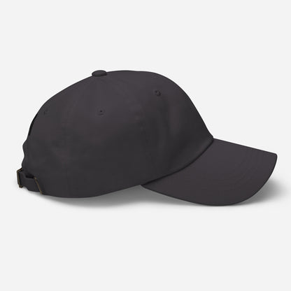 Casquette Classic Mind Mindset Ambition, noire, vue latérale droite, logo MA brodé noir, style sobre et minimaliste – Mindset Ambition