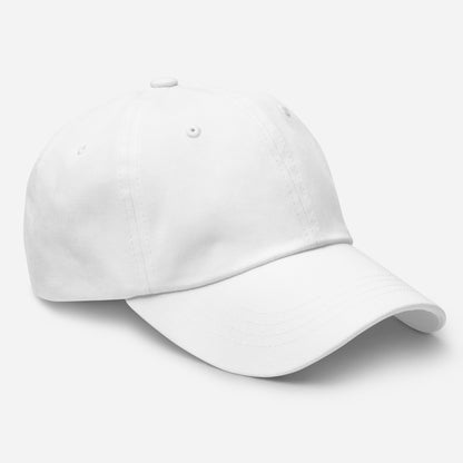 Casquette Classic Mind Mindset Ambition, blanche, vue avant droite, visière courbée, allure raffinée et urbaine – Mindset Ambition