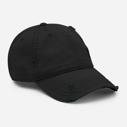 Casquette Bold Edge Mindset Ambition, noire, vue avant droite, visière légèrement usée, silhouette épurée et contemporaine – Mindset Ambition