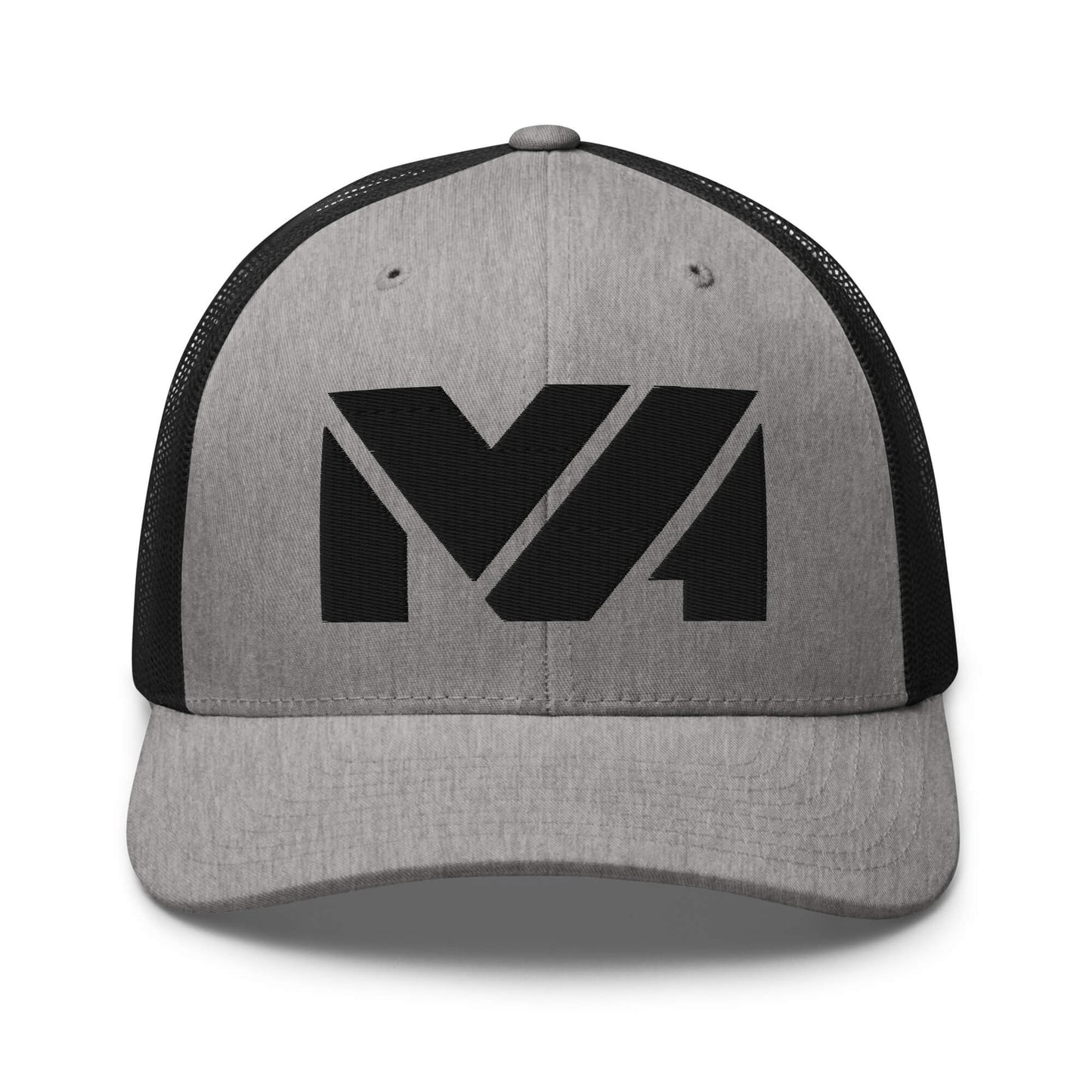 Casquette High Focus gris clair avec filet noir et logo MA noir brodé à l’avant, au style affirmé et minimaliste – Collection Détail & Élégance Mindset Ambition.