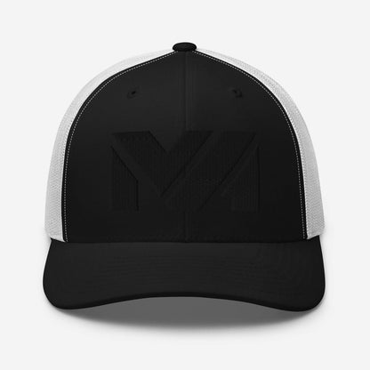 Casquette High Focus noire et blanche avec logo MA noir brodé à l’avant, style contrasté et élégant – Collection Détail & Élégance Mindset Ambition.