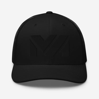 Casquette High Focus noire avec logo MA noir brodé à l’avant, design sobre et puissant – Collection Détail & Élégance Mindset Ambition.