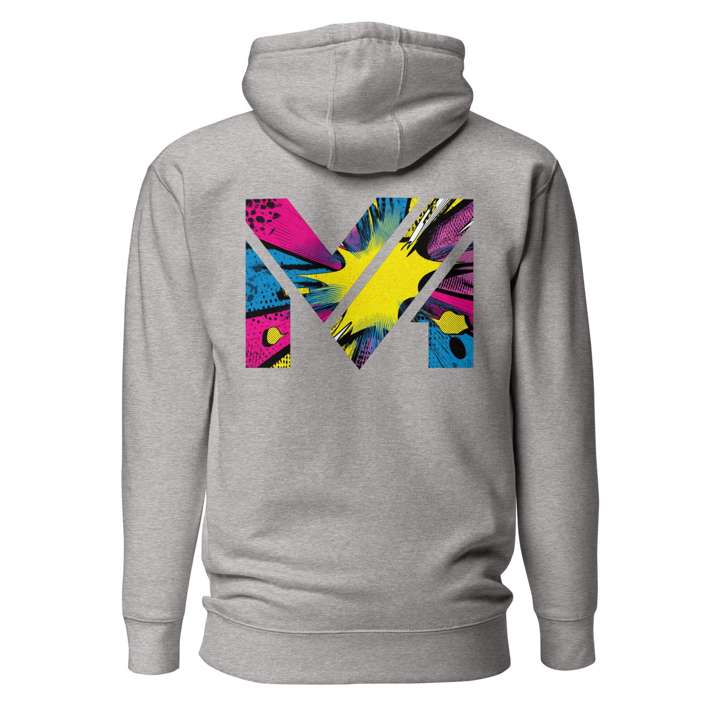 Hoodie ANALOG MIND gris chiné visuel coloré dos et logo noir face Mindset Ambition