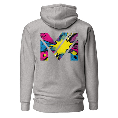 Hoodie ANALOG MIND gris chiné visuel coloré dos et logo noir face Mindset Ambition