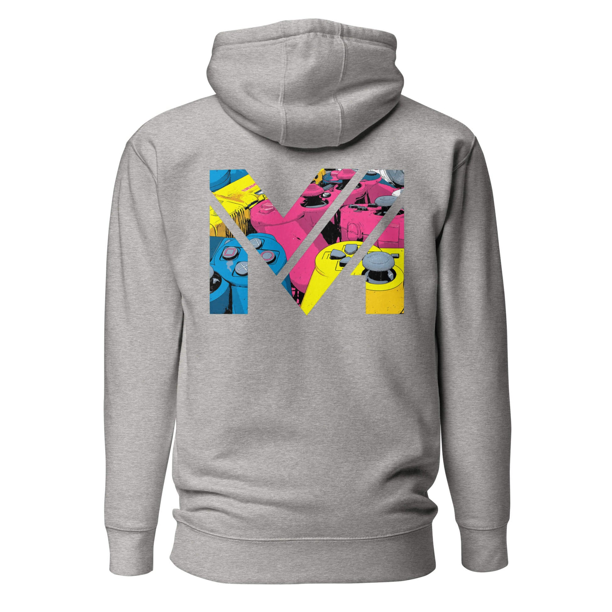 Hoodie CONTROL THE GAME gris chiné visuel coloré dos et logo noir face Mindset Ambition