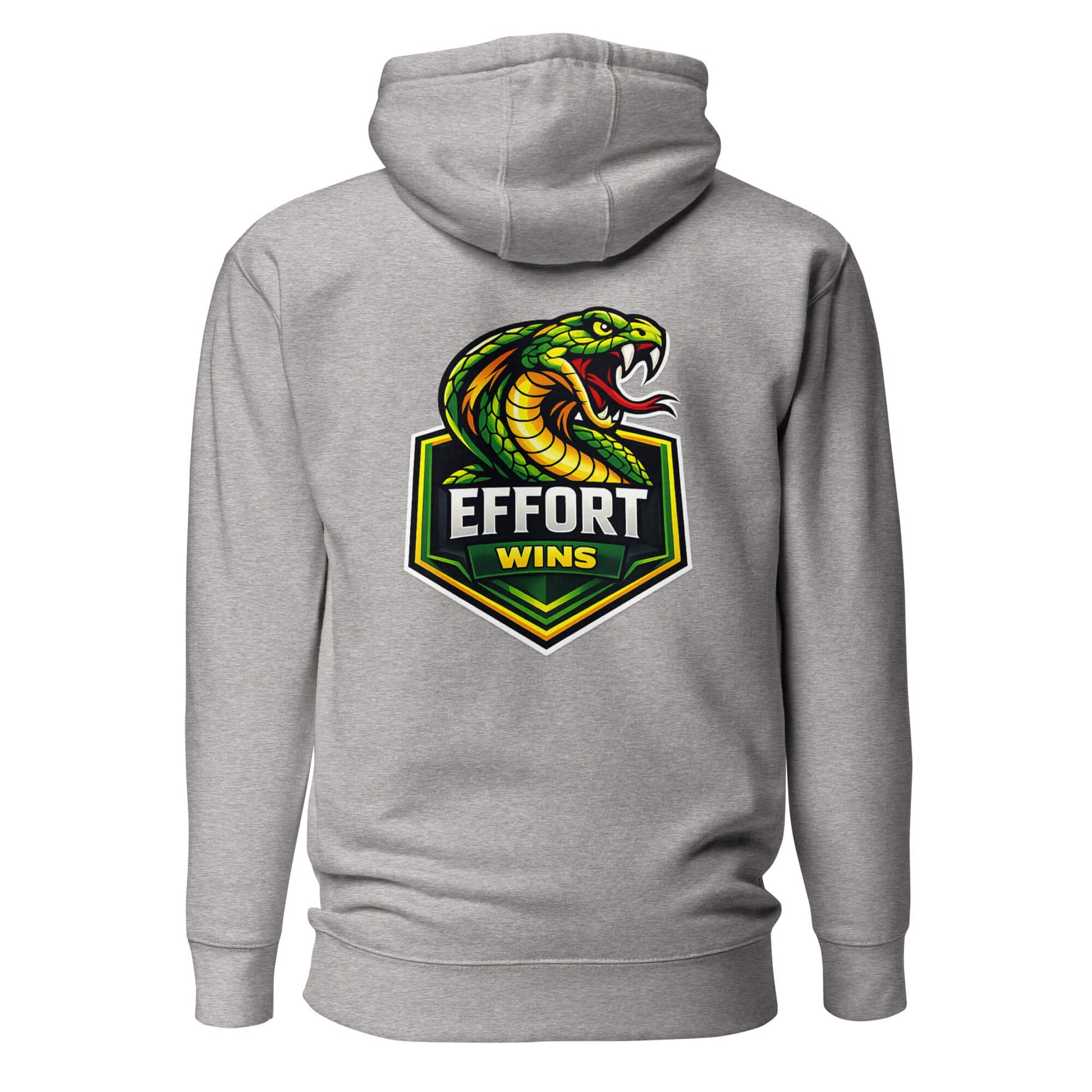 Hoodie EFFORT WINS gris chiné visuel coloré dos et logo noir face Mindset Ambition