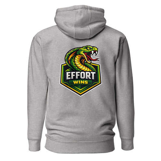 Hoodie EFFORT WINS gris chiné visuel coloré dos et logo noir face Mindset Ambition