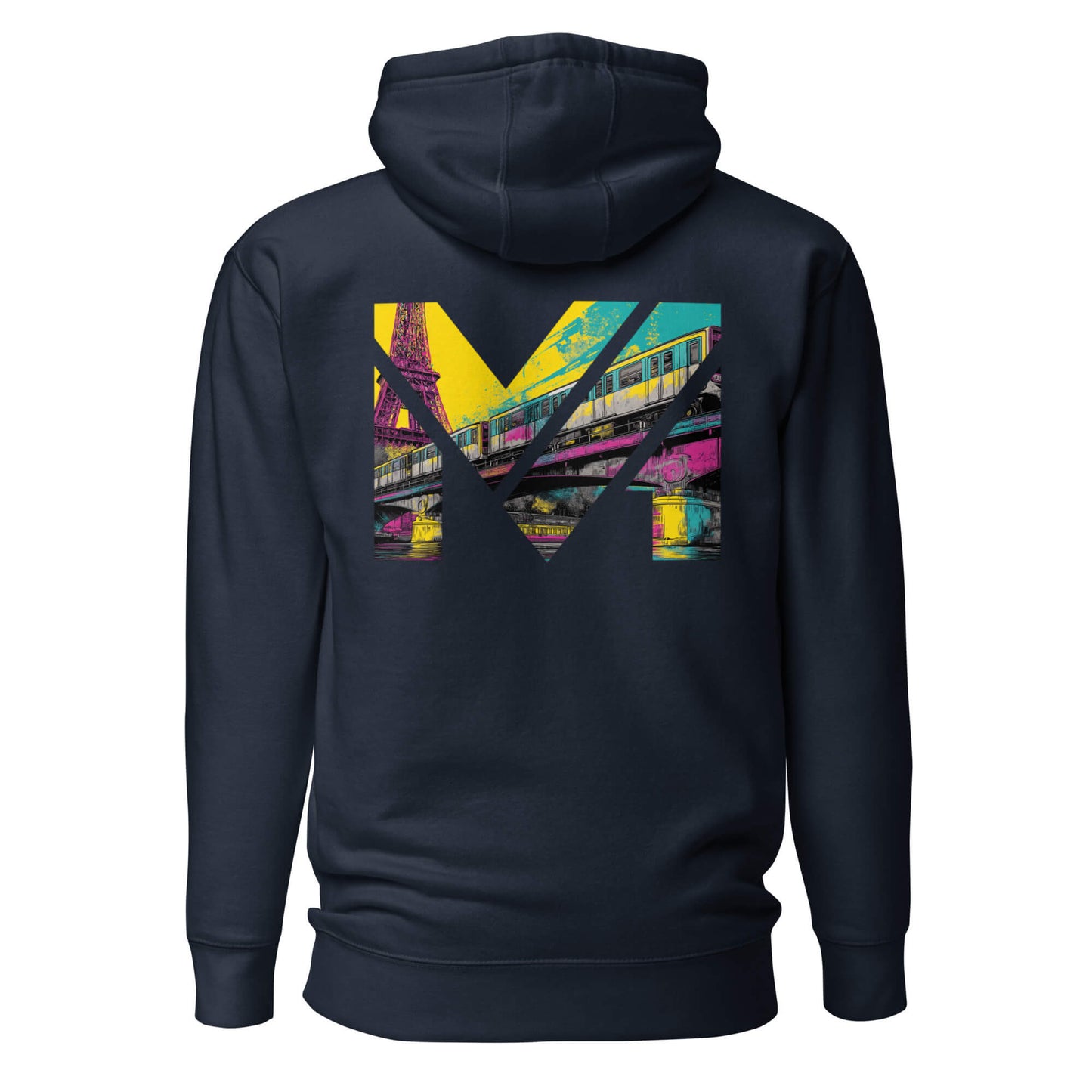 Hoodie FORWARD ONLY bleu marine visuel coloré dos et logo blanc face Mindset Ambition