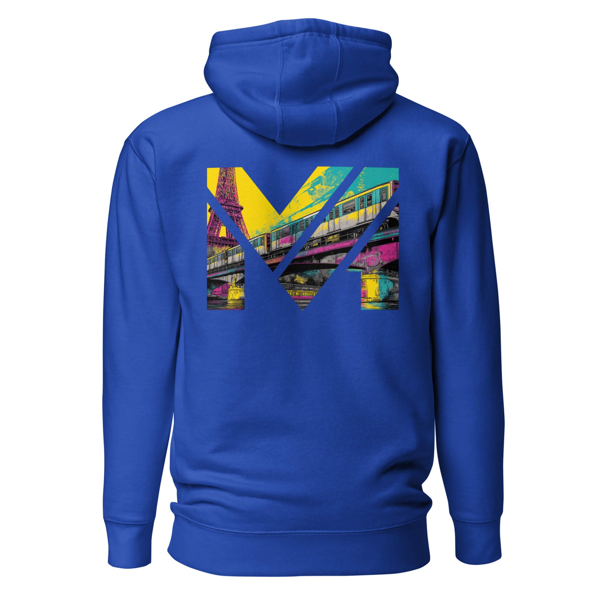 Hoodie FORWARD ONLY bleu roi visuel coloré dos et logo blanc face Mindset Ambition