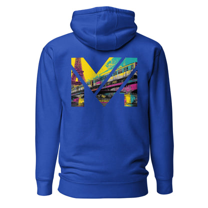 Hoodie FORWARD ONLY bleu roi visuel coloré dos et logo blanc face Mindset Ambition