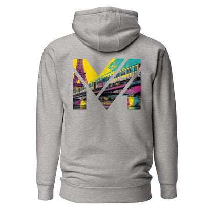 Hoodie FORWARD ONLY gris chiné visuel coloré dos et logo noir face Mindset Ambition