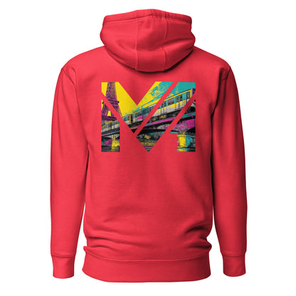 Hoodie FORWARD ONLY rouge visuel coloré dos et logo noir face Mindset Ambition