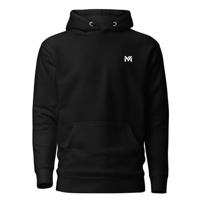 Hoodie FULL VOLTAGE noir logo blanc face et visuel coloré dos Mindset Ambition