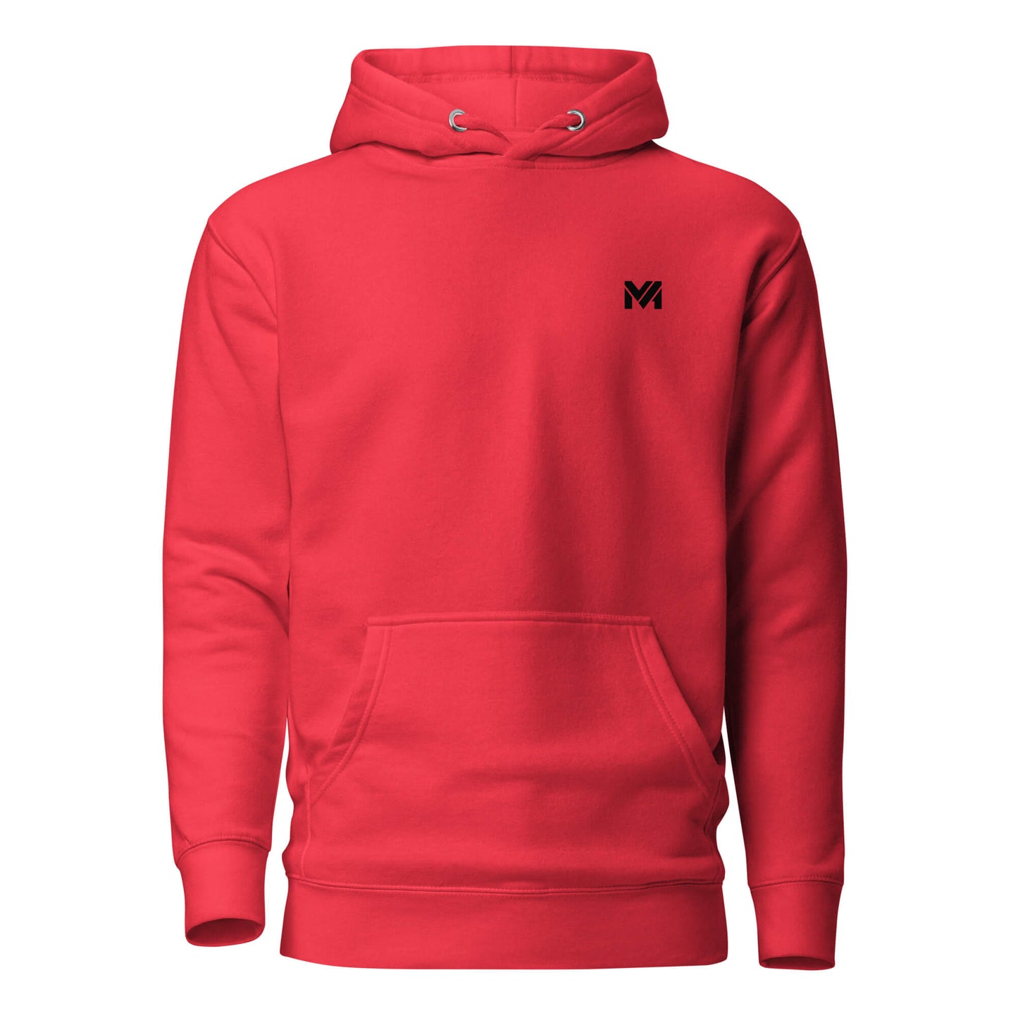 Hoodie GO HARD rouge logo noir face et visuel coloré dos Mindset Ambition