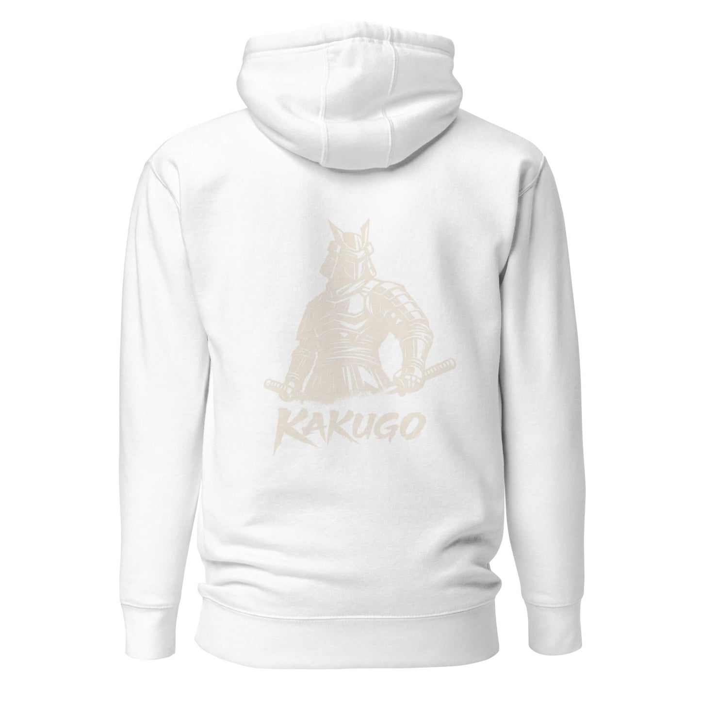 Hoodie Kakugo blanc visuel doré dos et logo doré face Mindset Ambition