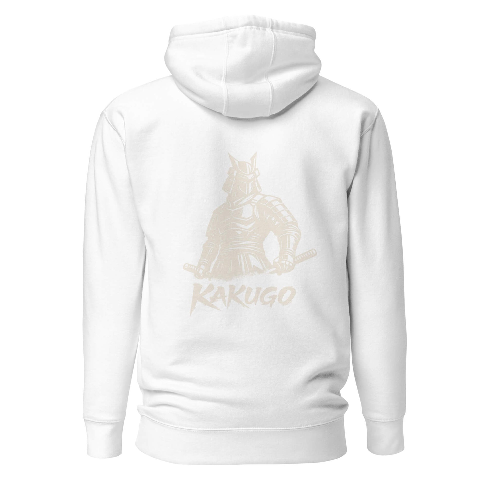 Hoodie Kakugo blanc visuel doré dos et logo doré face Mindset Ambition