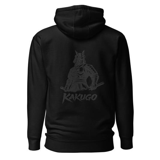 Hoodie Kakugo noir visuel gris dos et logo gris face Mindset Ambition