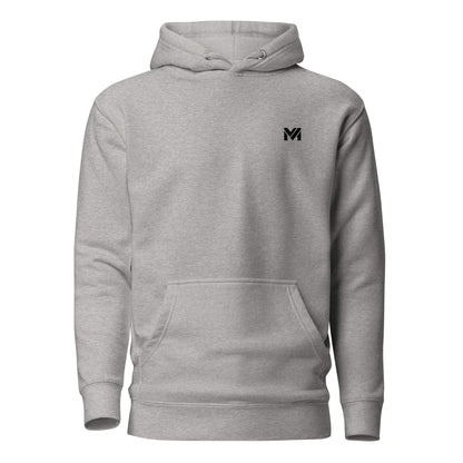Hoodie LEVEL UP YOUR MIND gris chiné logo noir face et visuel coloré dos Mindset Ambition