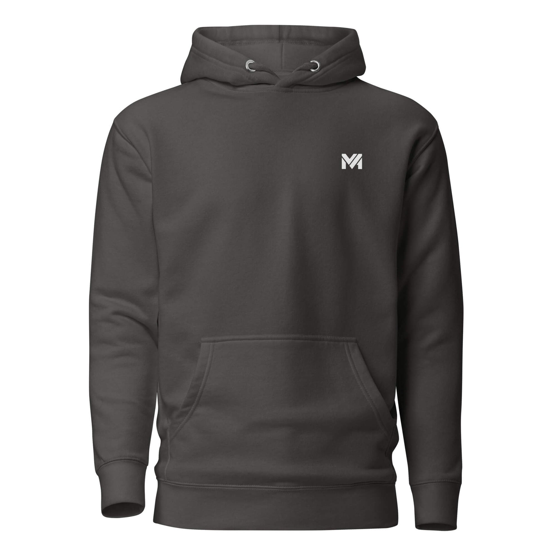 Hoodie MAKE SOME NOISE gris anthracite logo blanc face et visuel coloré dos Mindset Ambition