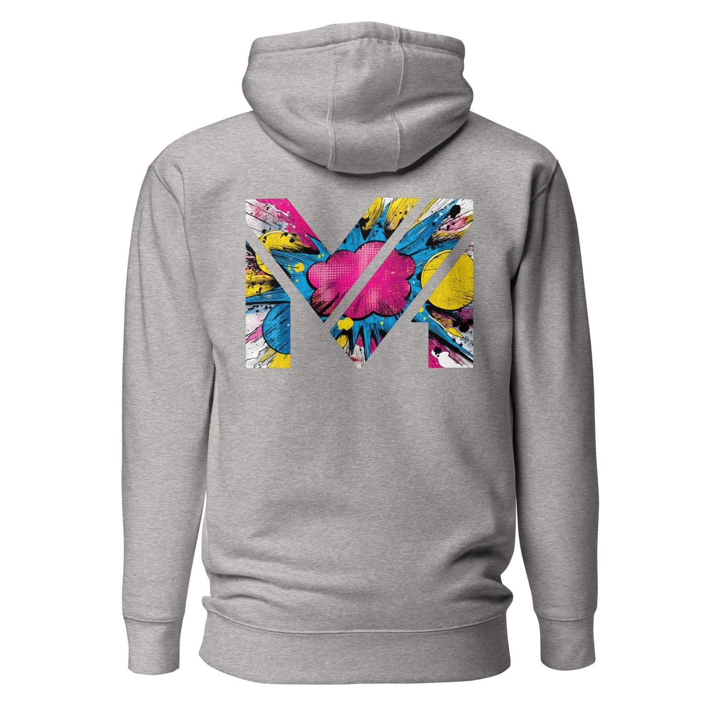 Hoodie MAKE SOME NOISE gris chiné visuel coloré dos et logo noir face Mindset Ambition