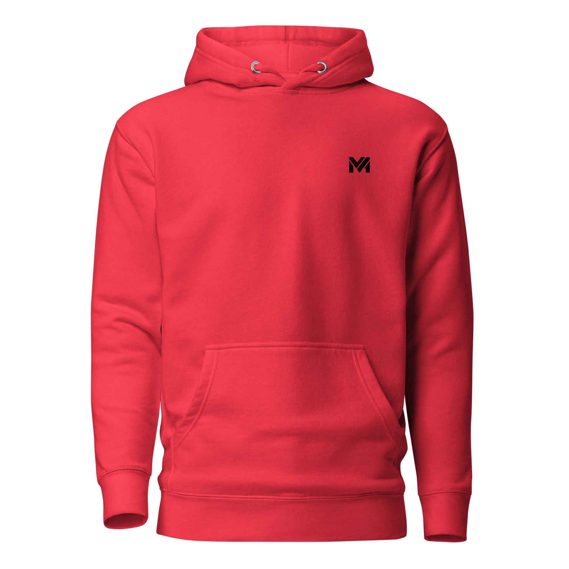 Hoodie MAKE SOME NOISE rouge logo noir face et visuel coloré dos Mindset Ambition