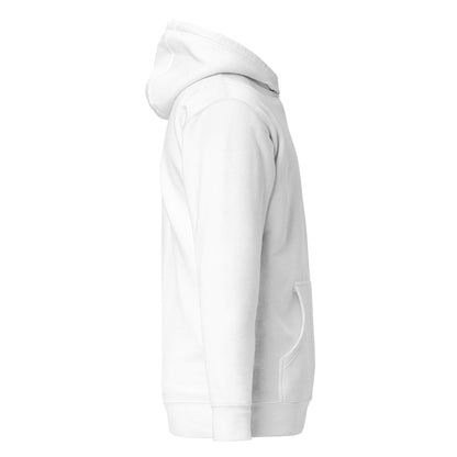 Hoodie Mens Fortis blanc profil droit logo doré et visuel doré Mindset Ambition