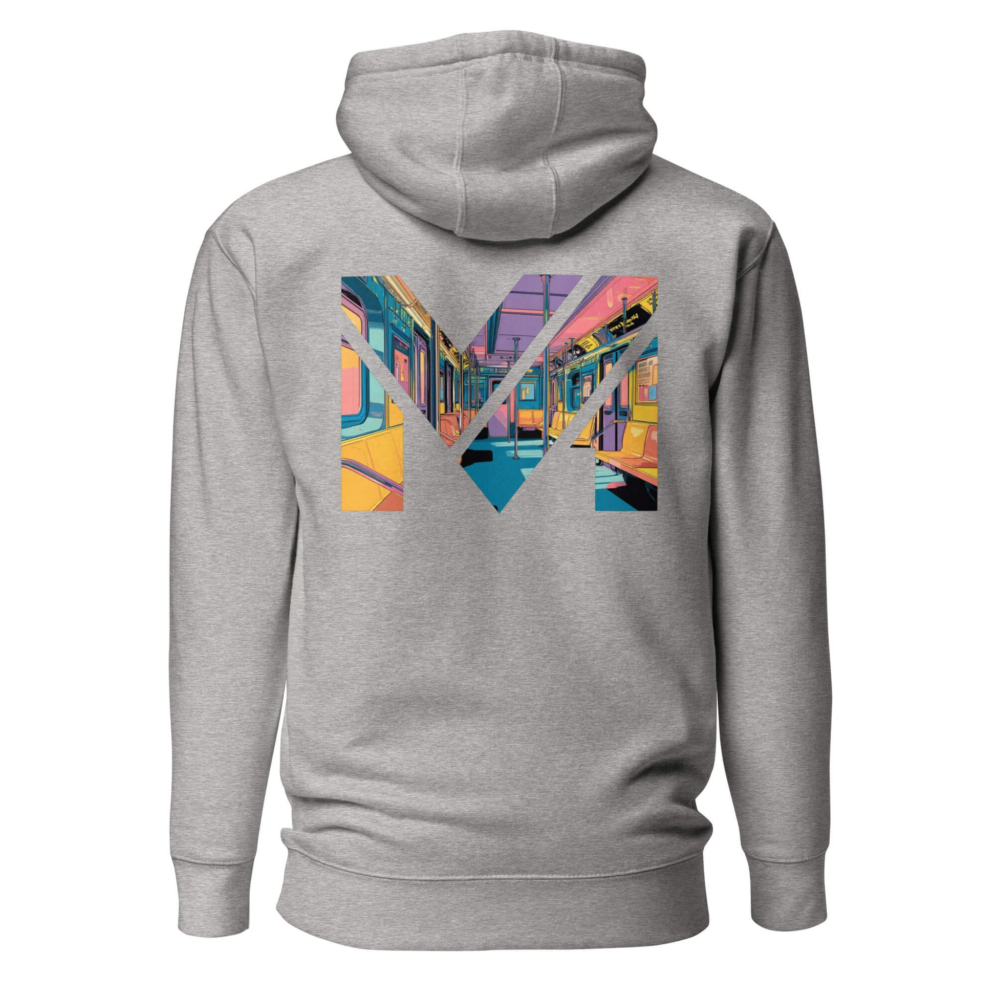 Hoodie MIND ON TRACK gris chiné visuel coloré dos et logo noir face Mindset Ambition