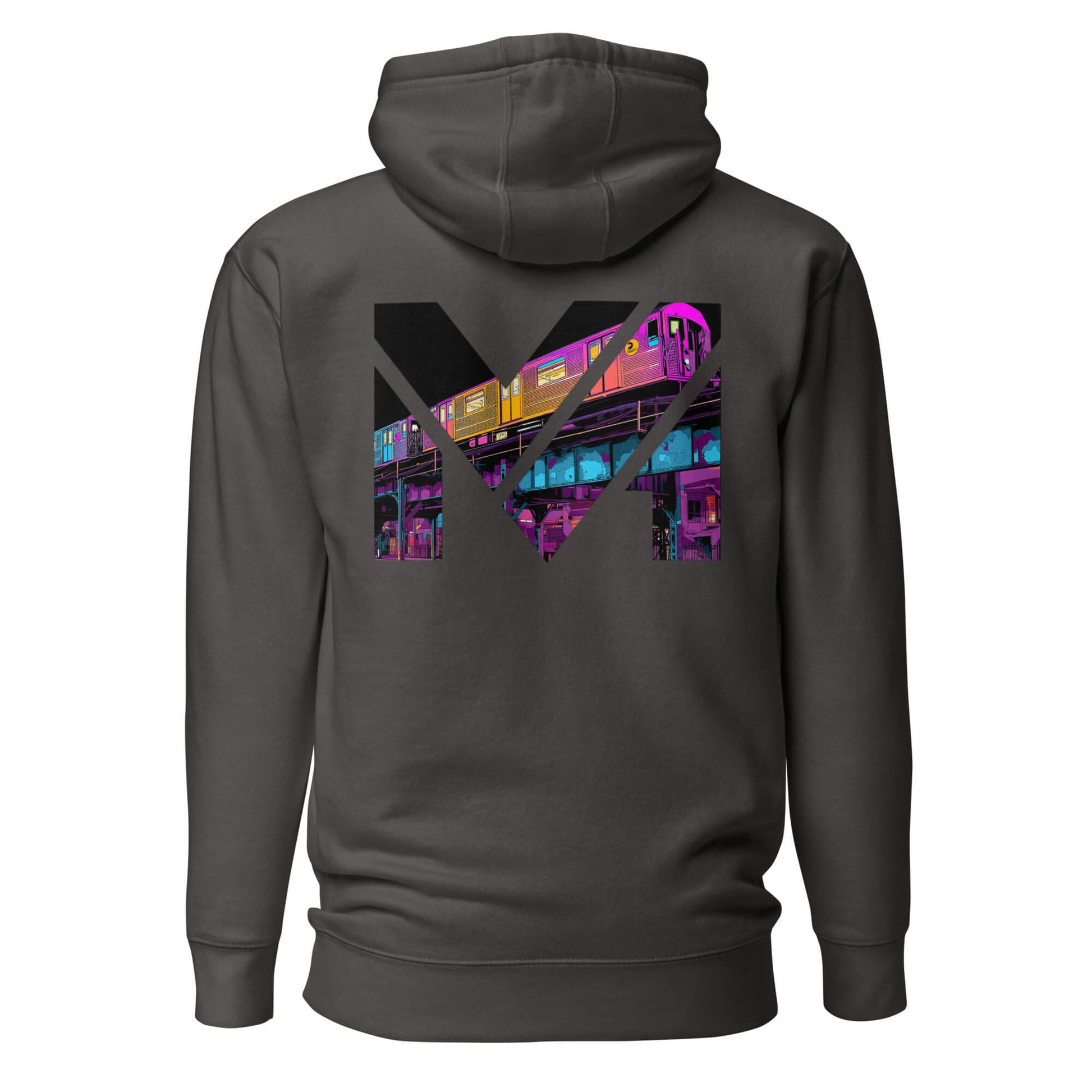 Hoodie NO DETOURS gris anthracite visuel coloré dos et logo blanc face Mindset Ambition