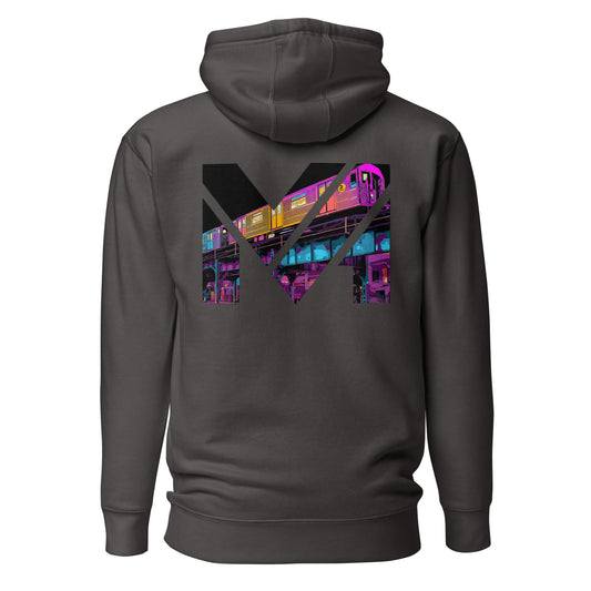 Hoodie NO DETOURS gris anthracite visuel coloré dos et logo blanc face Mindset Ambition