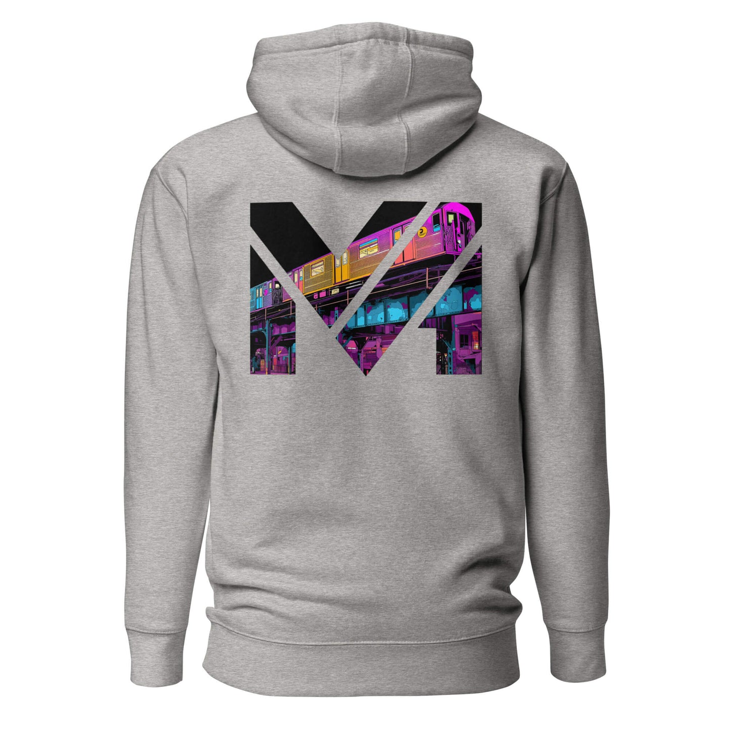 Hoodie NO DETOURS gris chiné visuel coloré dos et logo noir face Mindset Ambition