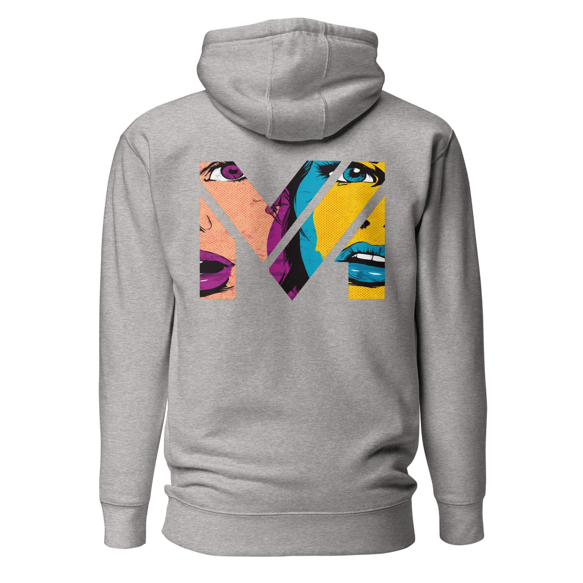 Hoodie NO FILTER gris chiné visuel coloré dos et logo noir face Mindset Ambition