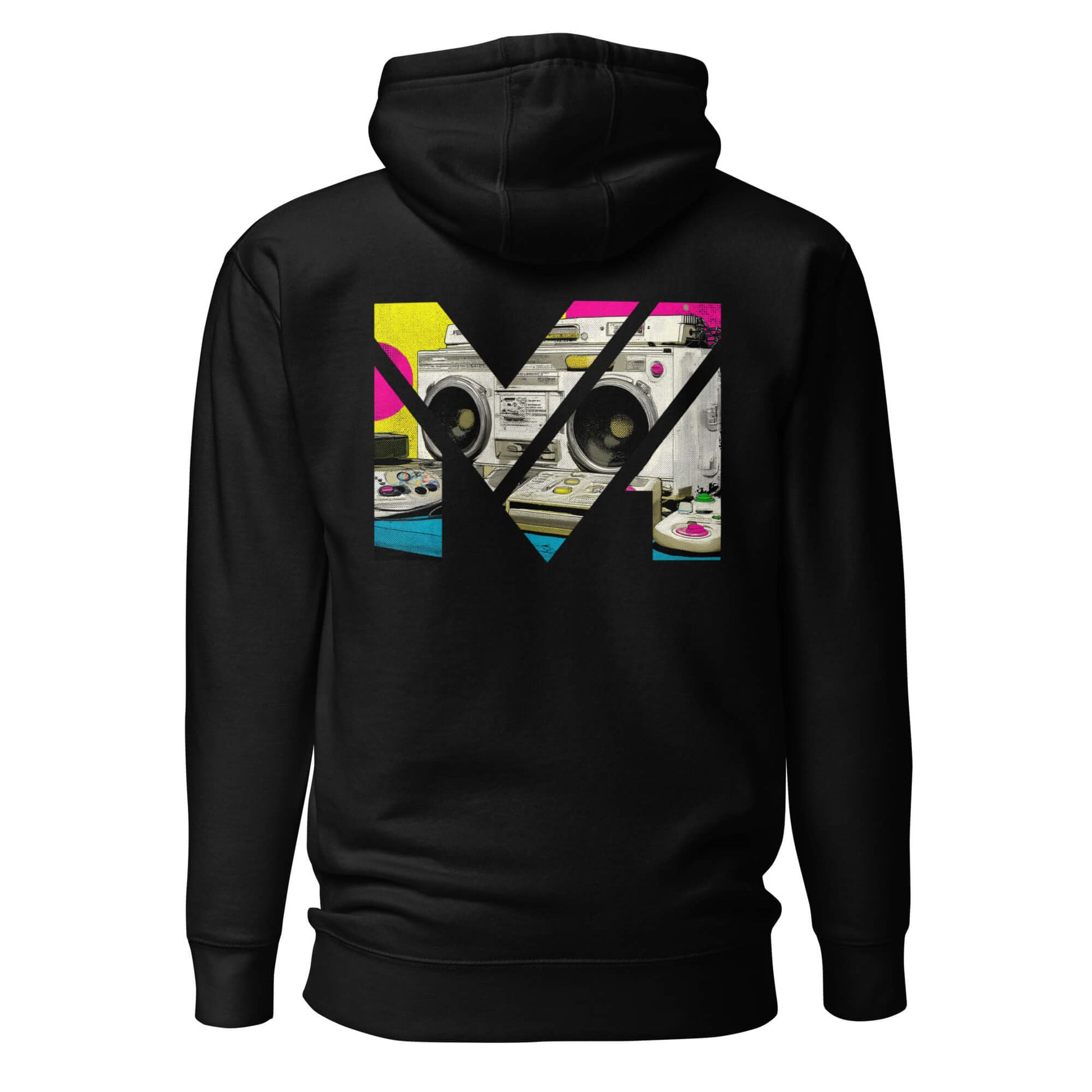 Hoodie OLD SCHOOL GRIND noir visuel coloré dos et logo blanc face Mindset Ambition