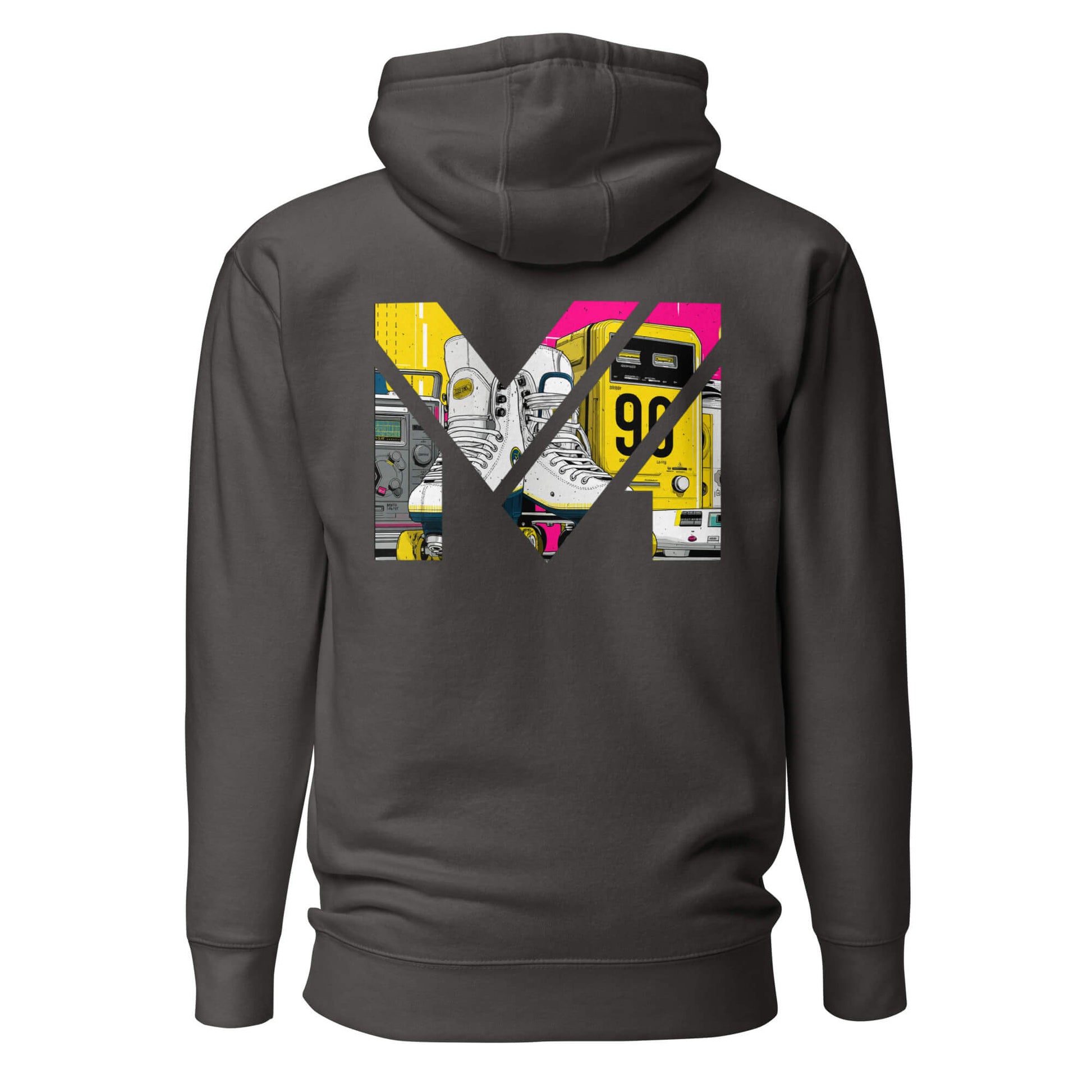 Hoodie RAW IMPACT gris anthracite visuel coloré dos et logo blanc face Mindset Ambition